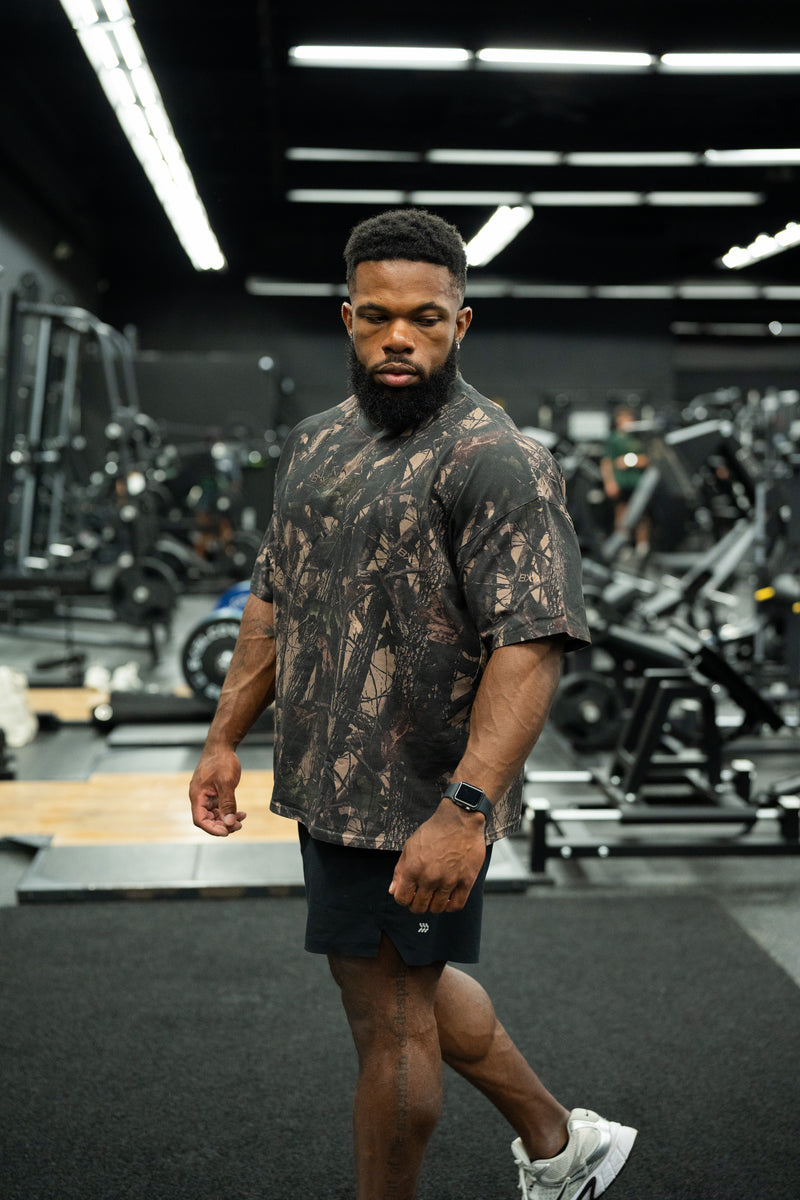 Bxactiv Dark Camo Boxy-Oversized Tee (Size up for more Oversized Fit)