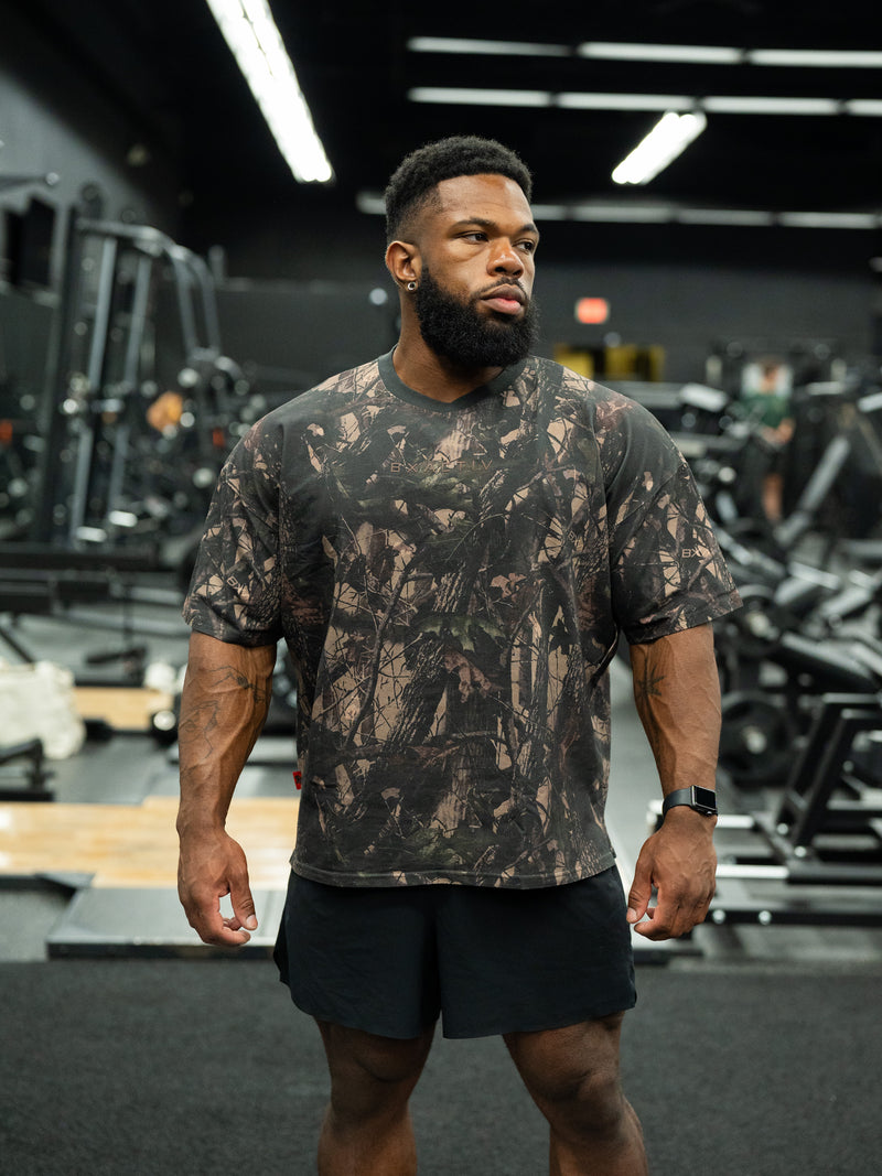 Bxactiv Dark Camo Boxy-Oversized Tee (Size up for more Oversized Fit)